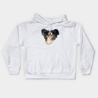 Papillon Dog Extra Cute Tri Papillon Kids Hoodie